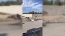 Israel warplanes bomb the convoy of the displaced people on Salah al-Din Street in Gaza