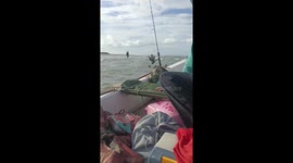 Man appears to walk on water in Indonesia