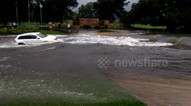 Jeep Swept Away in Texas Flood
