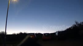 New Moon Over Port Isaac this morning at Sunrise, . An incredible unhindered  sight this morning over North Corwall, so clear it looks like some sort of strange eclipse, which obviously it is