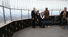 Empire State Building Lit In Honor Of Veterans Day in New York, NY, USA