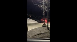 Friend's Car Climbs Snowbank
