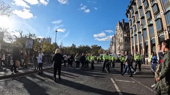 London: Heavy Policing After Armistice Day Ceremony In Westminster