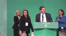 Palestinian ambassador receives standing ovation at Sinn Fein conference in Athlone, Ireland