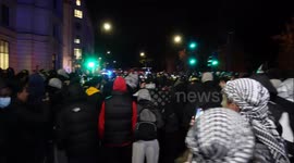 Allahu Akbar cries out when Met police are pelted with fireworks london on  Armistice Day