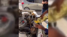 Palestinians Use Frying Oil To Fuel Vehicles In Rafah