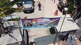 Sao Paulo Brazil November 12, 2023. Knights from various places gathered this Sunday (12) in the neighborhood of Perus in the west of Sao Paulo Brazil to carry out the 5th Cavalcade Against Feminicides.