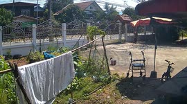 Gas canister explodes in garden setting alight bed sheet on washing line