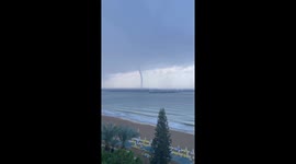 Waterspout unleashed: nature's power in İncekum, Turkey