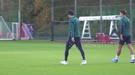 Arsenal train ahead of Sevilla match in the Champions League in London, UK