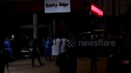 A stand in solidarity for medical staff at Nasser Hospital in Khan Yunis, south of the Gaza Strip, with their colleagues in hospitals in Gaza