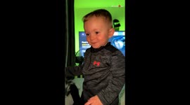 Adorable toddler has his love at first sip moment after drinking Cherryade