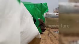 Rain falls on the displaced people in Gaza, Palestine