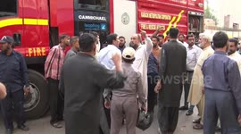 Fire erupts in multi-storey building in Karachi, Pakistan
