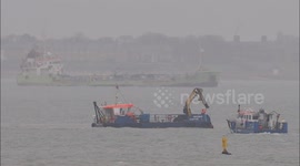 Ring of buoys marking dangerous shipwreck removed off Kent, UK