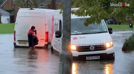 'You couldn't write this!' - DPD driver tries to tow his mate out of floodwater using his jacket!