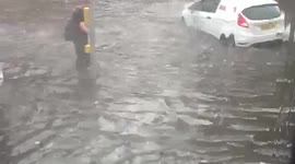 Flooded Nottingham City Centre