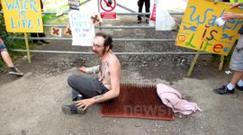 Bed of nails at Balcombe anti-fracking protest camp
