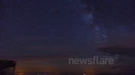 Perseids Meteor Night Sky timelapse with camera tilt up