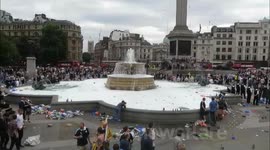 Scottish Tartan Army in Trafalgar Square.