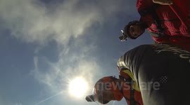 Hand Camera angle French wingsuit Base jump