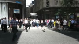 People go into the path of the Walkie Talkie Heat ray