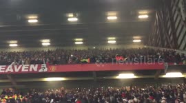 Fans fight in stands during Man Utd vs Liverpool match