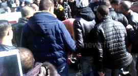 Man destroys his own van in Paris street