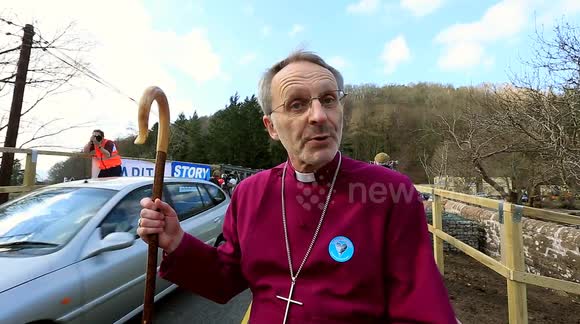 The Bishop of Penrith opens Pooley Bridge