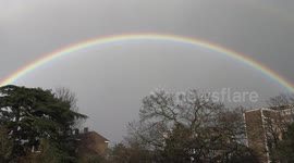 Full rainbow over London marks the end of Storm Katie