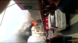 Fire breaks out in house at Porto Alegre, Brazil