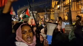 Palestine supporters react after ceasefire vote outcome at Houses of Parliament