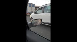 Truck Gets Stuck Under Overpass