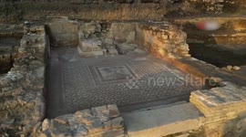 Lion mosaic discovered in ancient city in northwest Türkiye