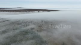 Today's Dramatic Fog Inversion Over Glenhane Pass By Drone - Clip 1
