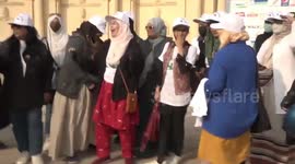 Women's bike rally on the beach in Karachi, Pakistan