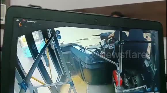 Delhi bus accident: Cctv Footage from inside bus shows driver getting an epilepsy attack, bus hits several vehicles on road - Buy, Sell or Upload Video Content with Newsflare