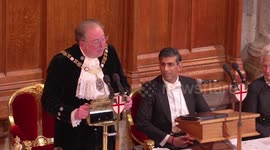 Lord Mayor delivers speech on climate change and AI at Guildhall banquet in London, UK