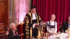 Alex Chalk delivers speech at Lord Mayor's banquet in London, UK