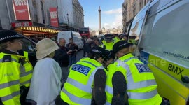 Police stopped and arrested Just Stop Oil protesters in Whitehall attempting to March on the road