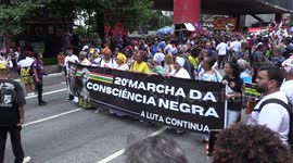 People March on 20th Black Consciousness Day in Sao Paulo, Brazil