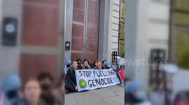 Climate Protesters Support Palestine in London, UK
