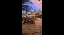 Orange sky before flash flood in the Philippines