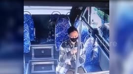 Passenger caught on CCTV defecating on back seat of bus in China