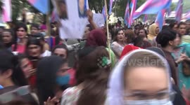 The 2nd Sindh Moorat March goes throught the city of Karachi, Pakistan