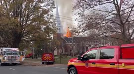 Inferno Devours Historic Church: Roof Collapse and Steeple Peril Heighten Tragedy in Chevy Chase, MD, USA