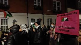 Demonstration outside the Egyptian Embassy calling for the opening of the Rafah border.