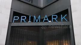 Compared to the old Black Friday queues the gathering of people waiting to get to Primarks Flagship store in Oxford Street was quite poor