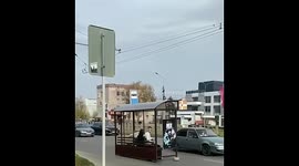 Inventive Russian turns bus stop into moving vehicle, but faces charges for breaking road rules