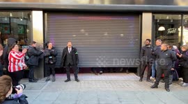 Ska and pop legends Madness open the new-look HMV in Oxford Street and sign records for fans